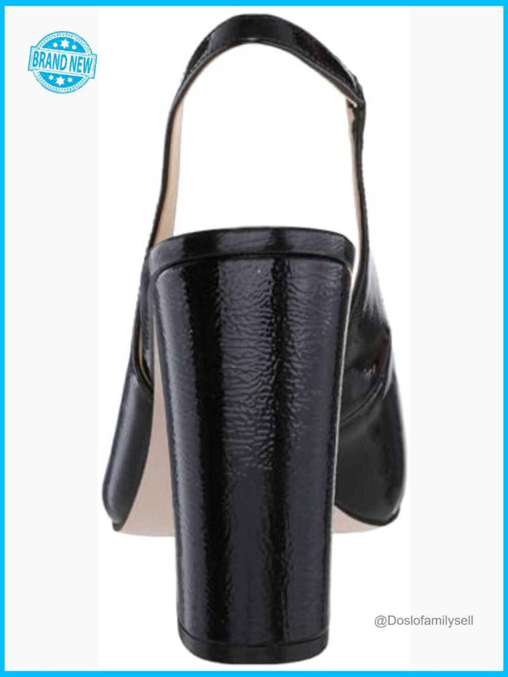 Pointed Toe Block Heel Pump Classic Day to Night Elastic Slingback - Picture 3 of 7